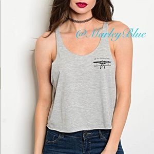 Buy2 Get 1 FREE!!⭐️ LAST ONE! Grey Crop Tank Top🍃1 Left Medium
